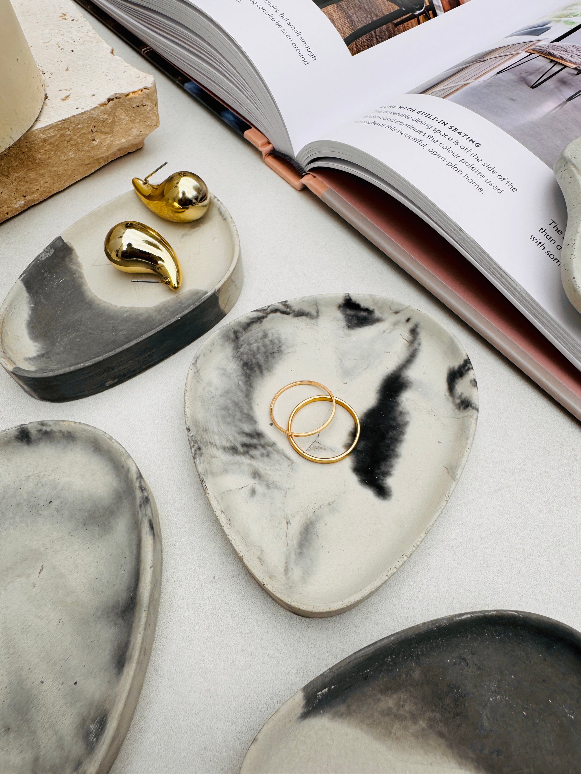 Cement Asymmetric Jewellery Tray