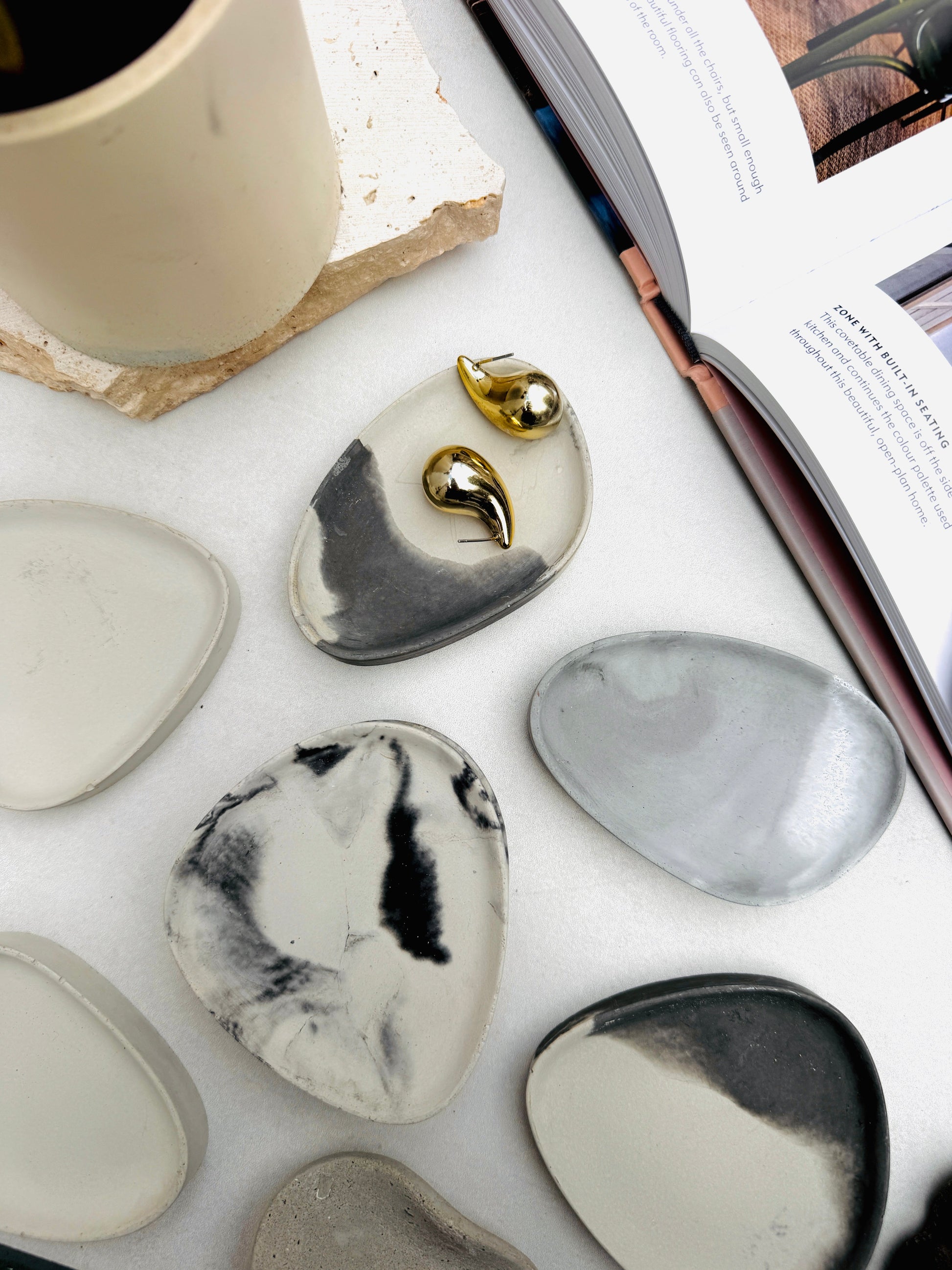 Cement Asymmetric Jewellery Tray