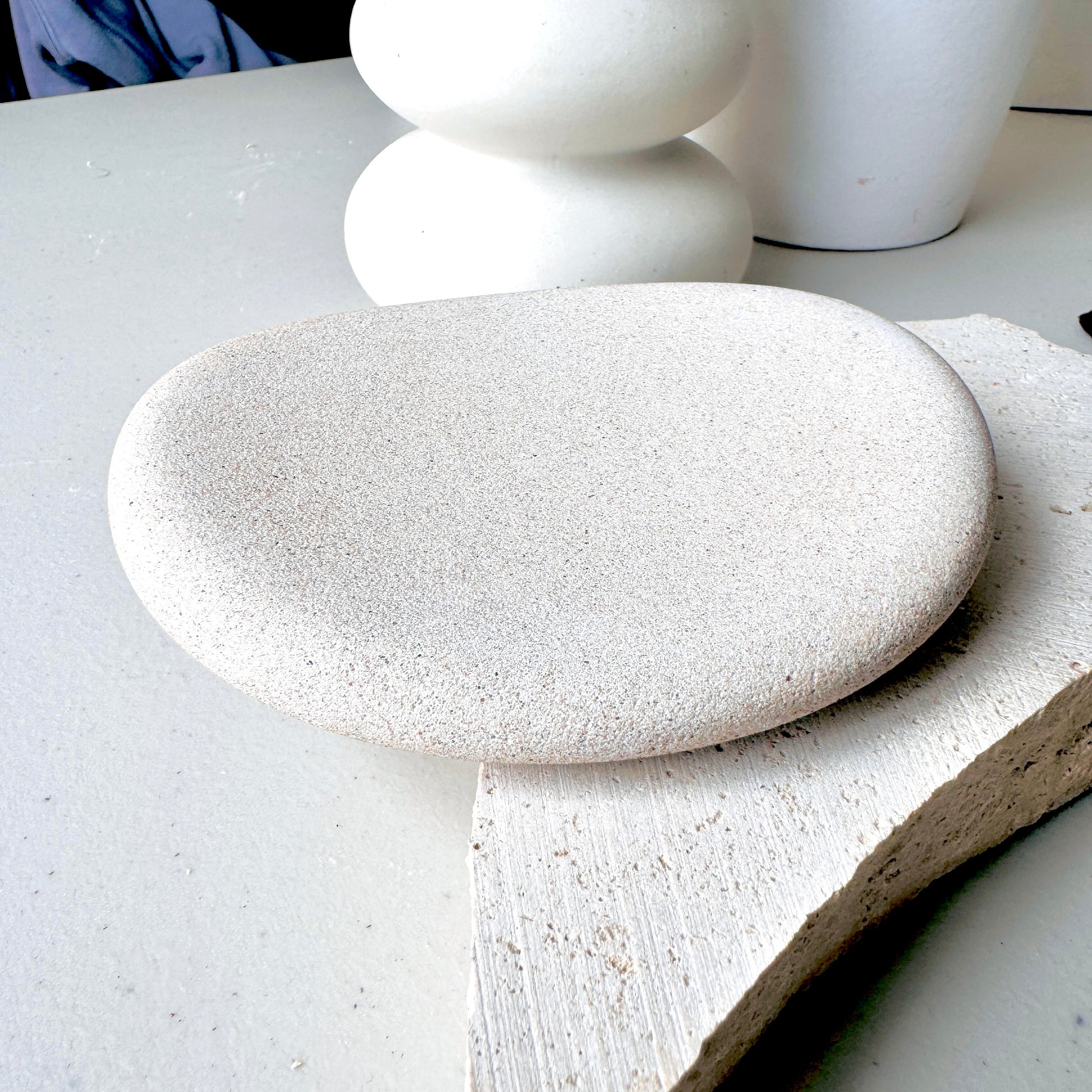 Wabi-sabi Pebble Jewellery Ring Tray - Natural Stone