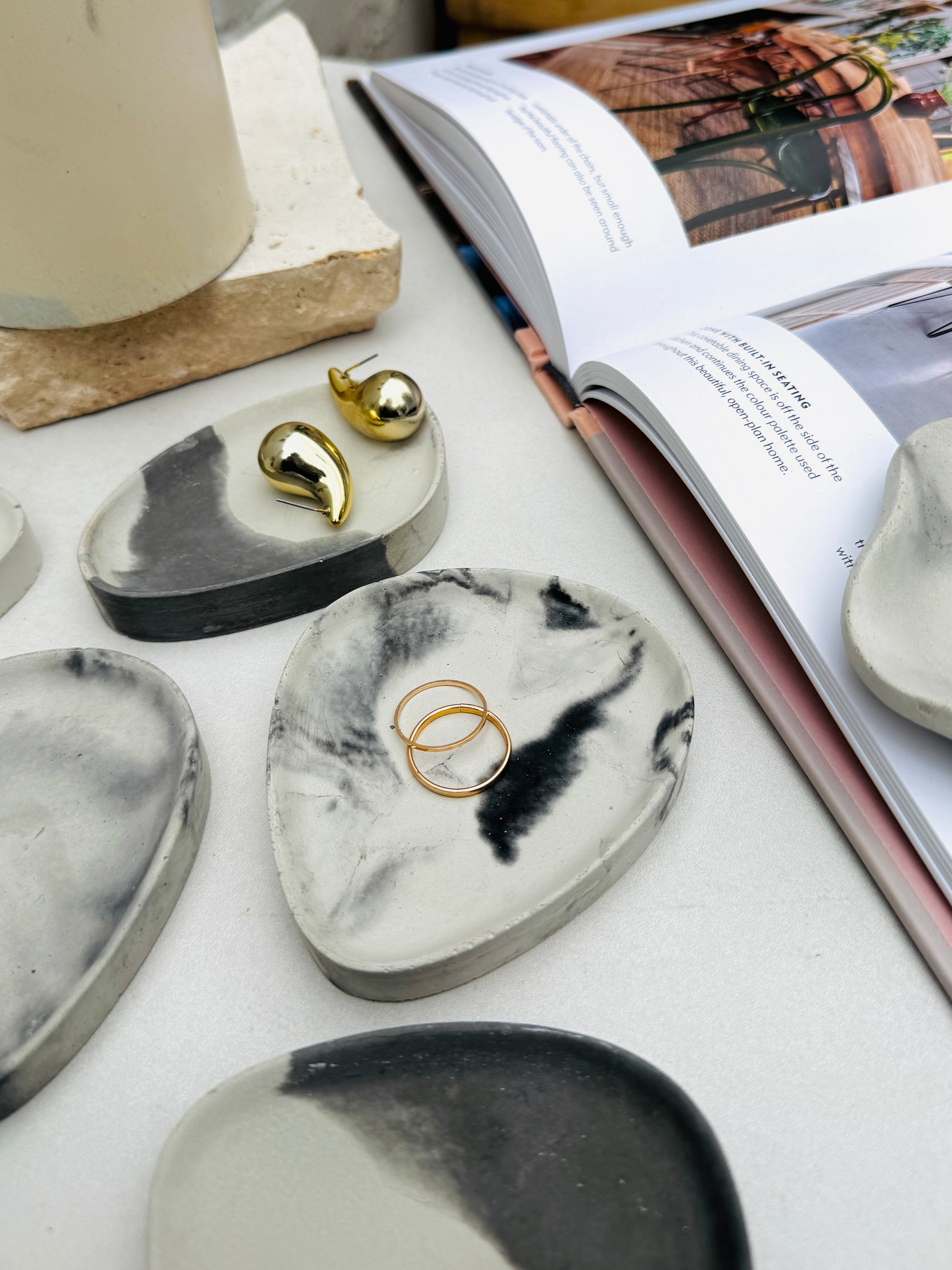 Cement Asymmetric Jewellery Tray
