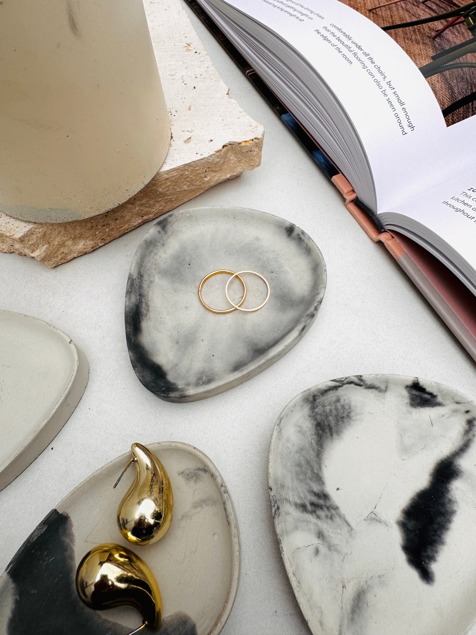 Cement Asymmetric Jewellery Tray