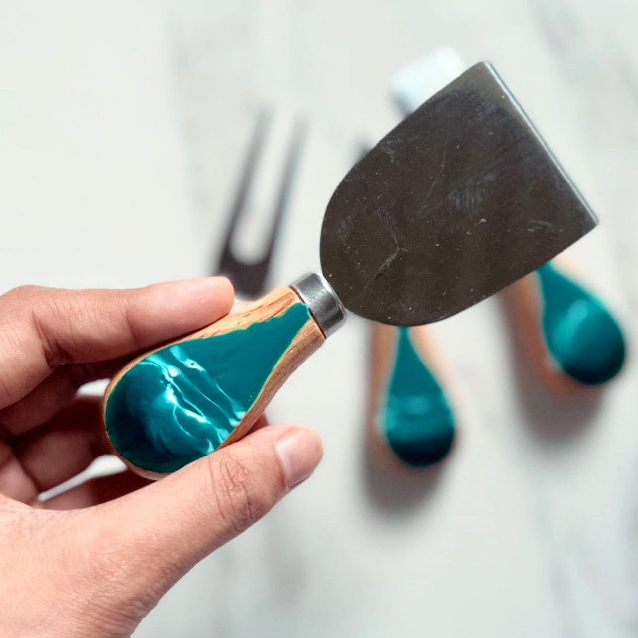 Ocean Resin Cheese Knives Set