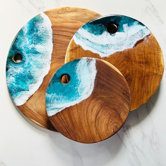 Ocean Resin Cheese Round Board/Platter