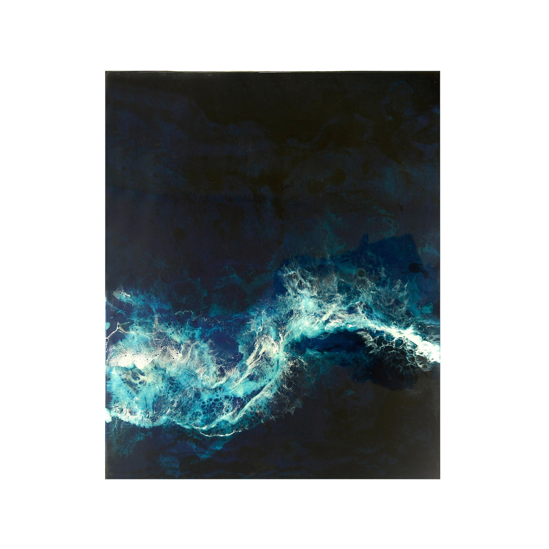 Night Waves in Sri Lanka - Resin Ocean Art Work Set