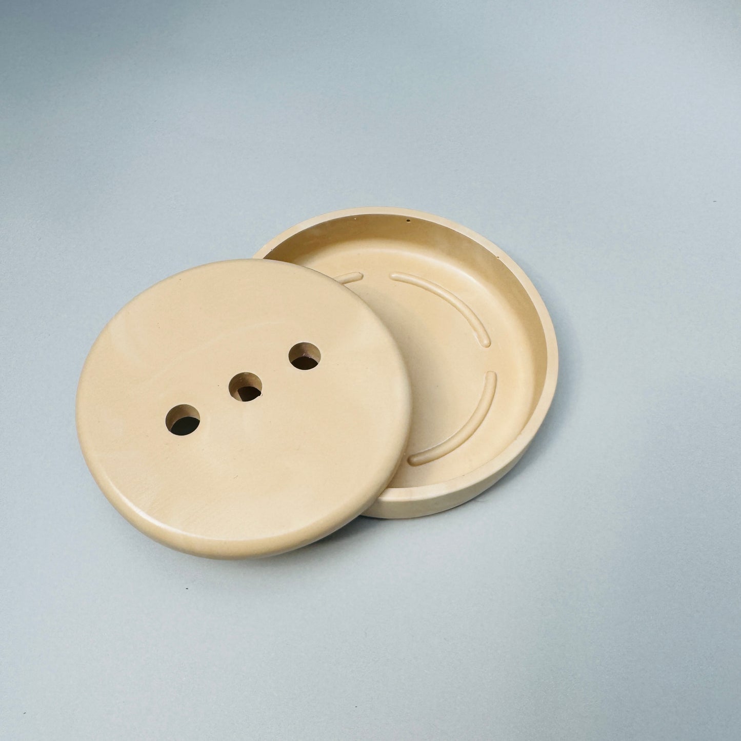 Round Soap Dish with Drainage - Peach Marble