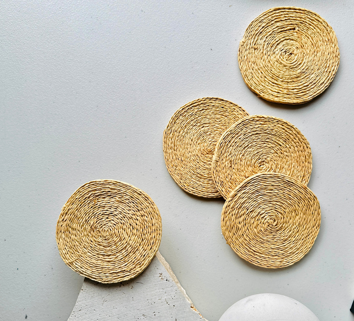 Set of 2 Handmade Rattan Coasters