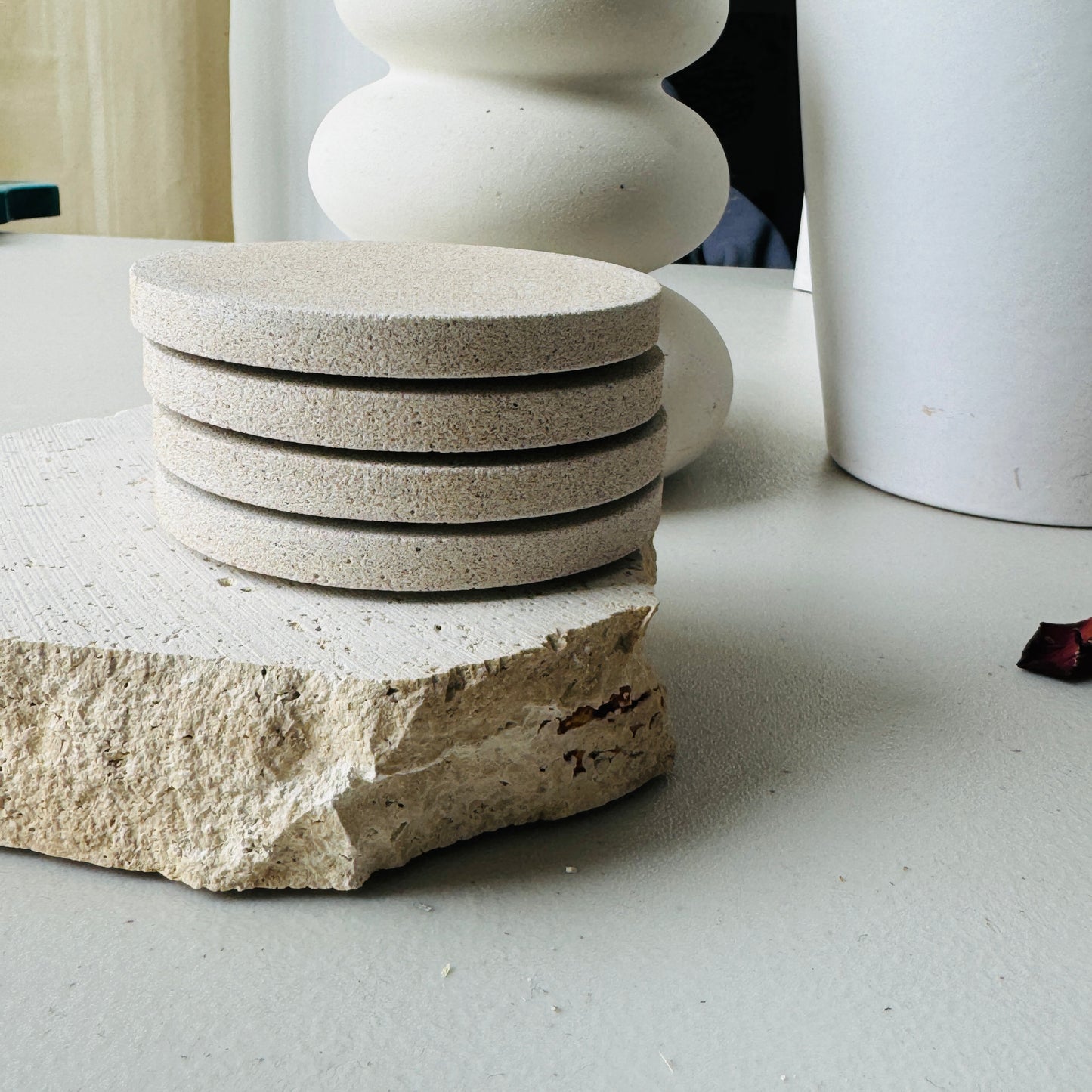 Handcrafted Stone Finish Minimal Coasters