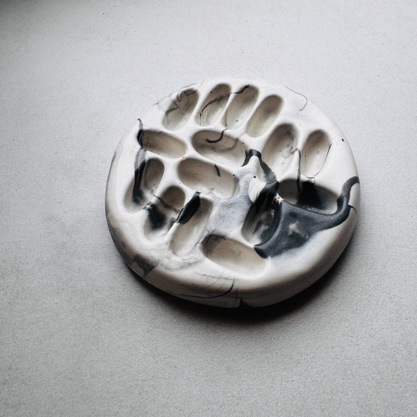 Grey Marble Ring Organiser Tray