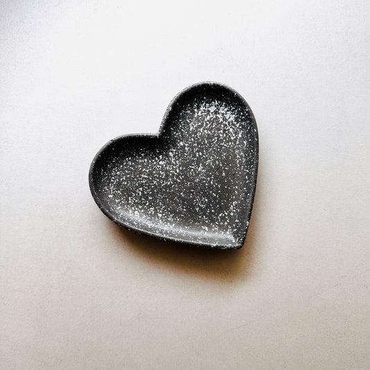 Charcoal Heart Trinket with Concrete Texture