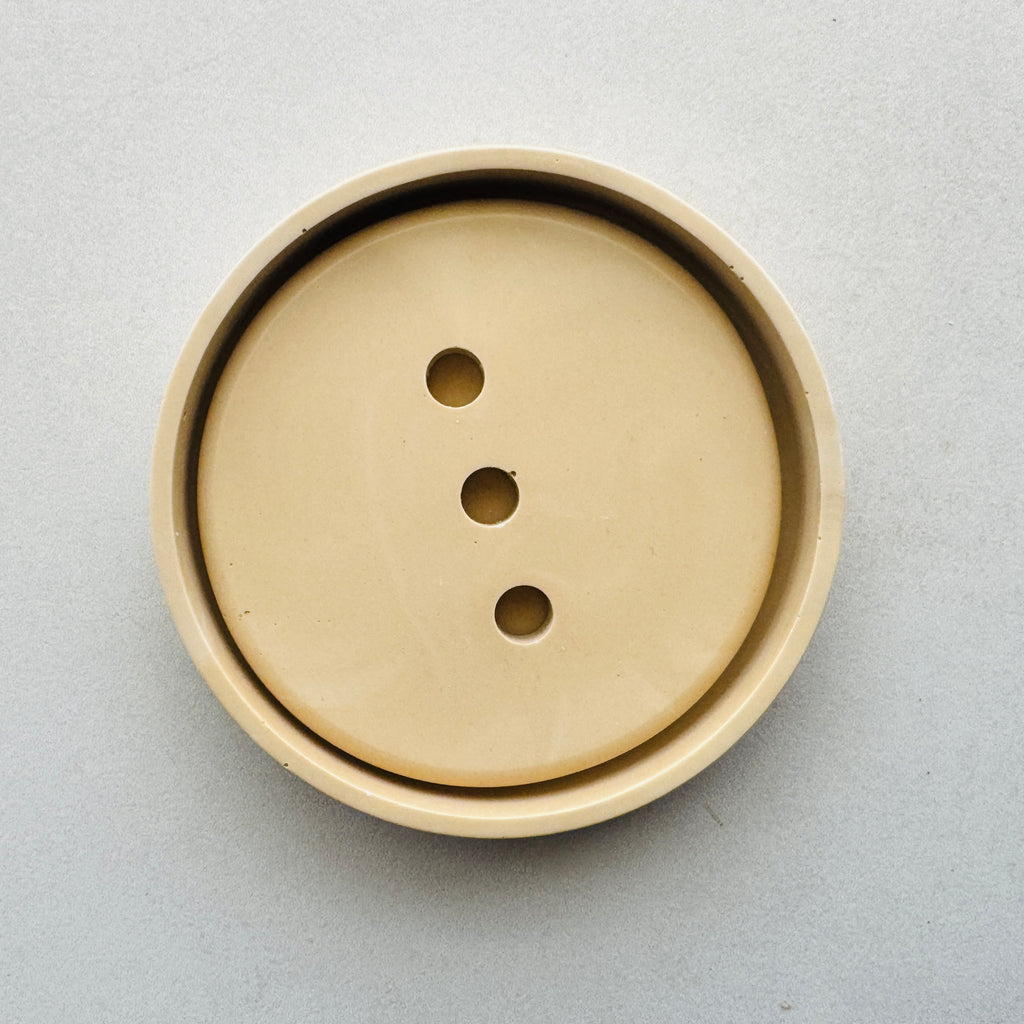 Round Soap Dish with Drainage - Peach Marble