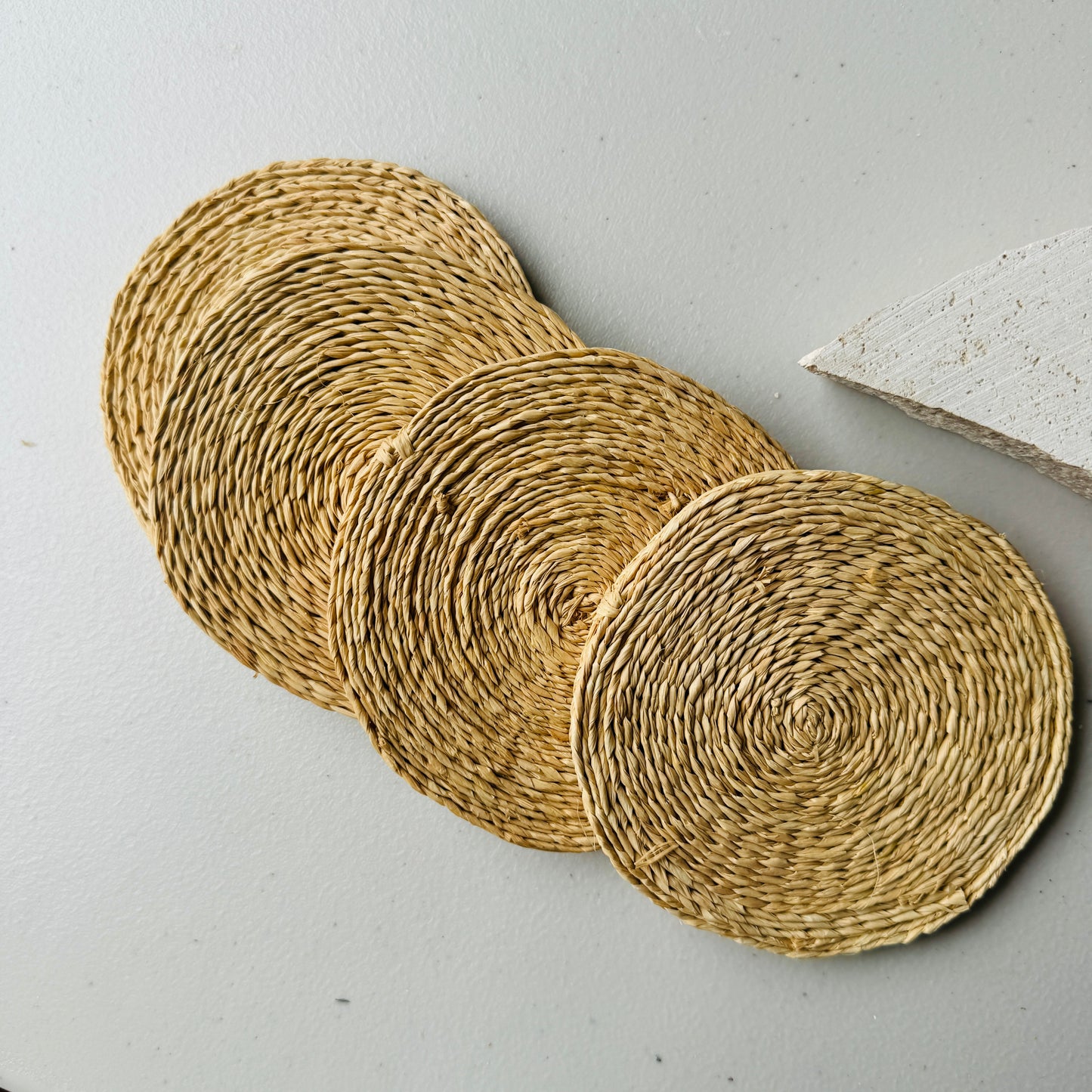 Set of 2 Handmade Rattan Coasters