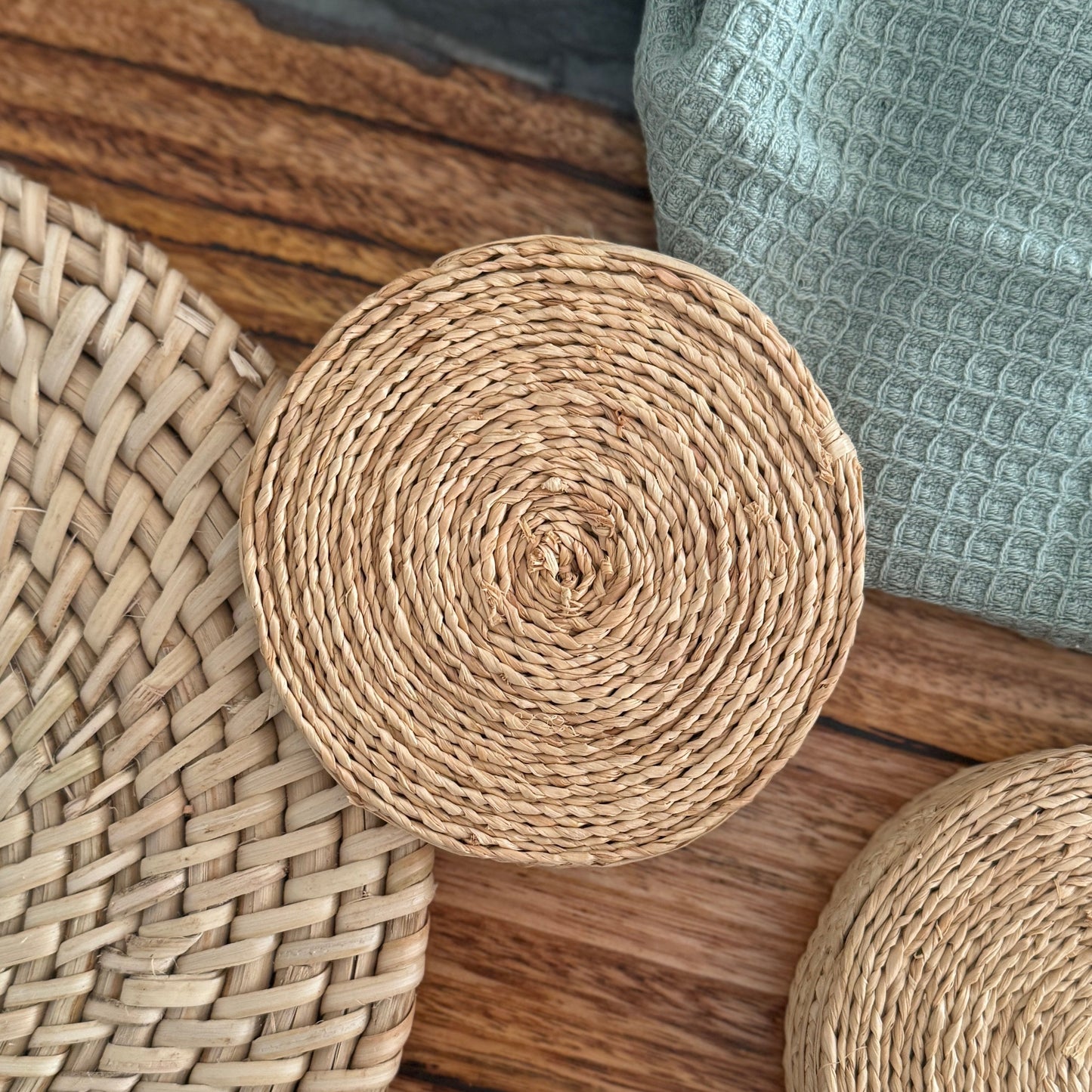 Set of 2 Handmade Rattan Coasters