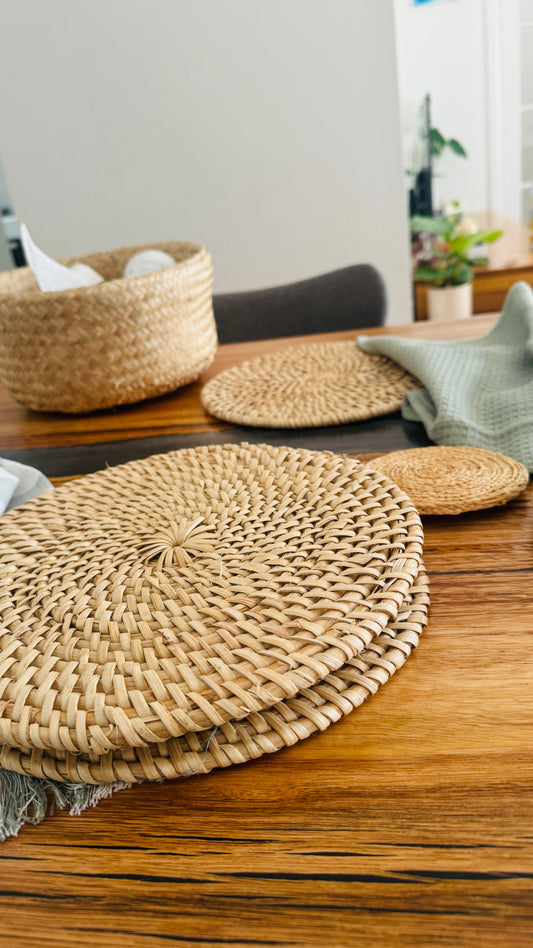 Handcrafted Round Rattan Placemats