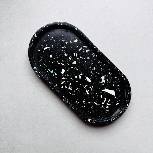 Black Terazzo Style Trinket Tray