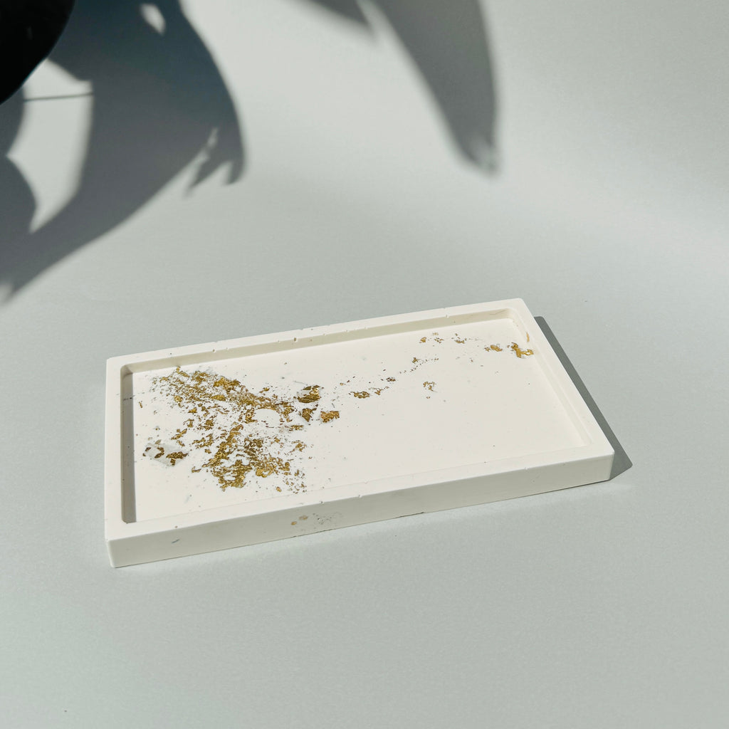 Gold-Leaf Added Long Trinket Tray