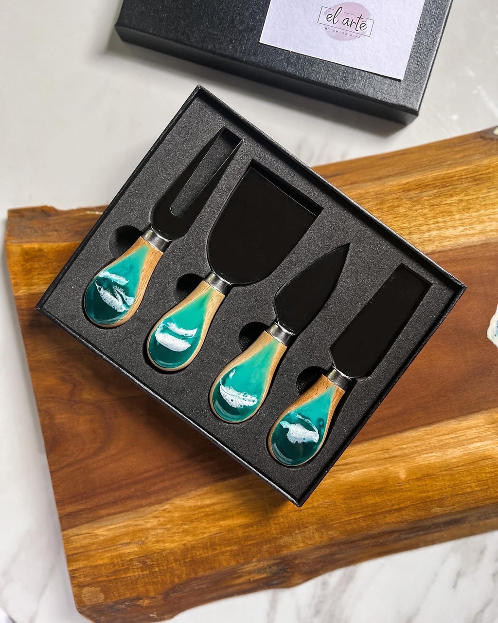 Ocean Resin Cheese Knives Set
