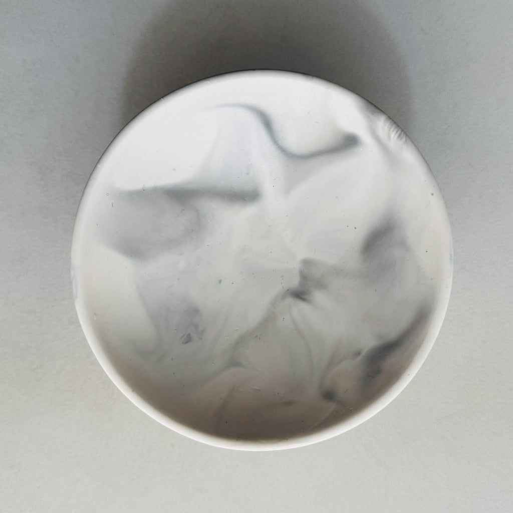 Pedestal Decorative Bowl Grey Marble