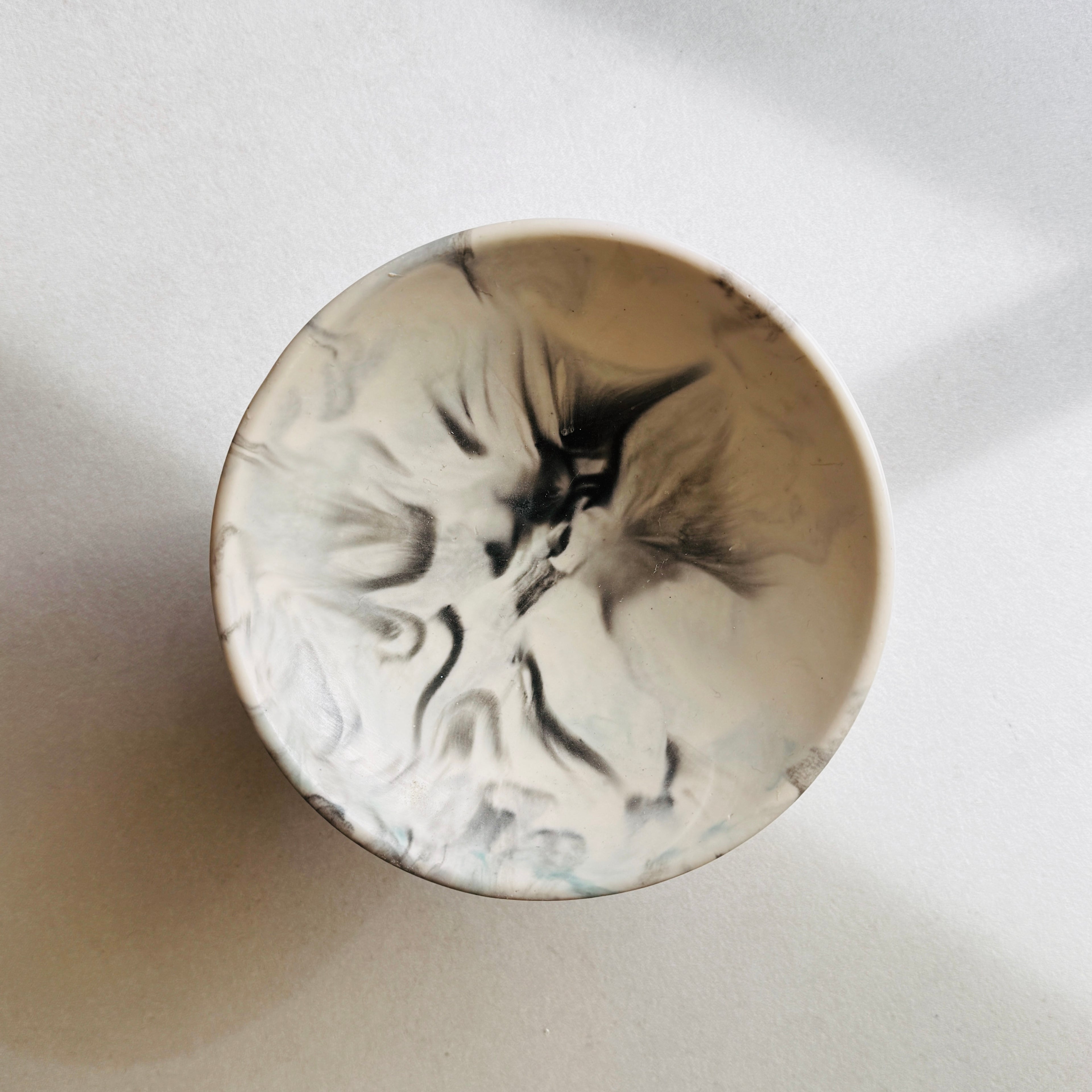 Pedestal Decorative Bowl - Black Marble