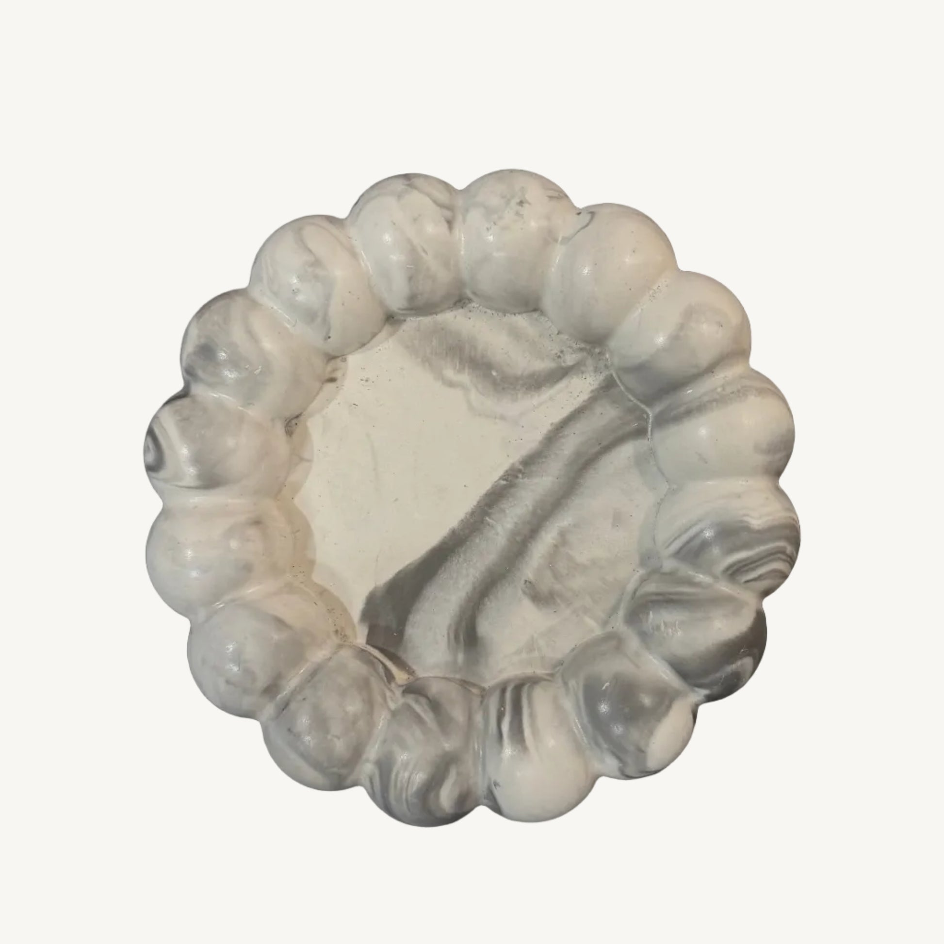 Pebble Grey Marble Round Decorative Tray