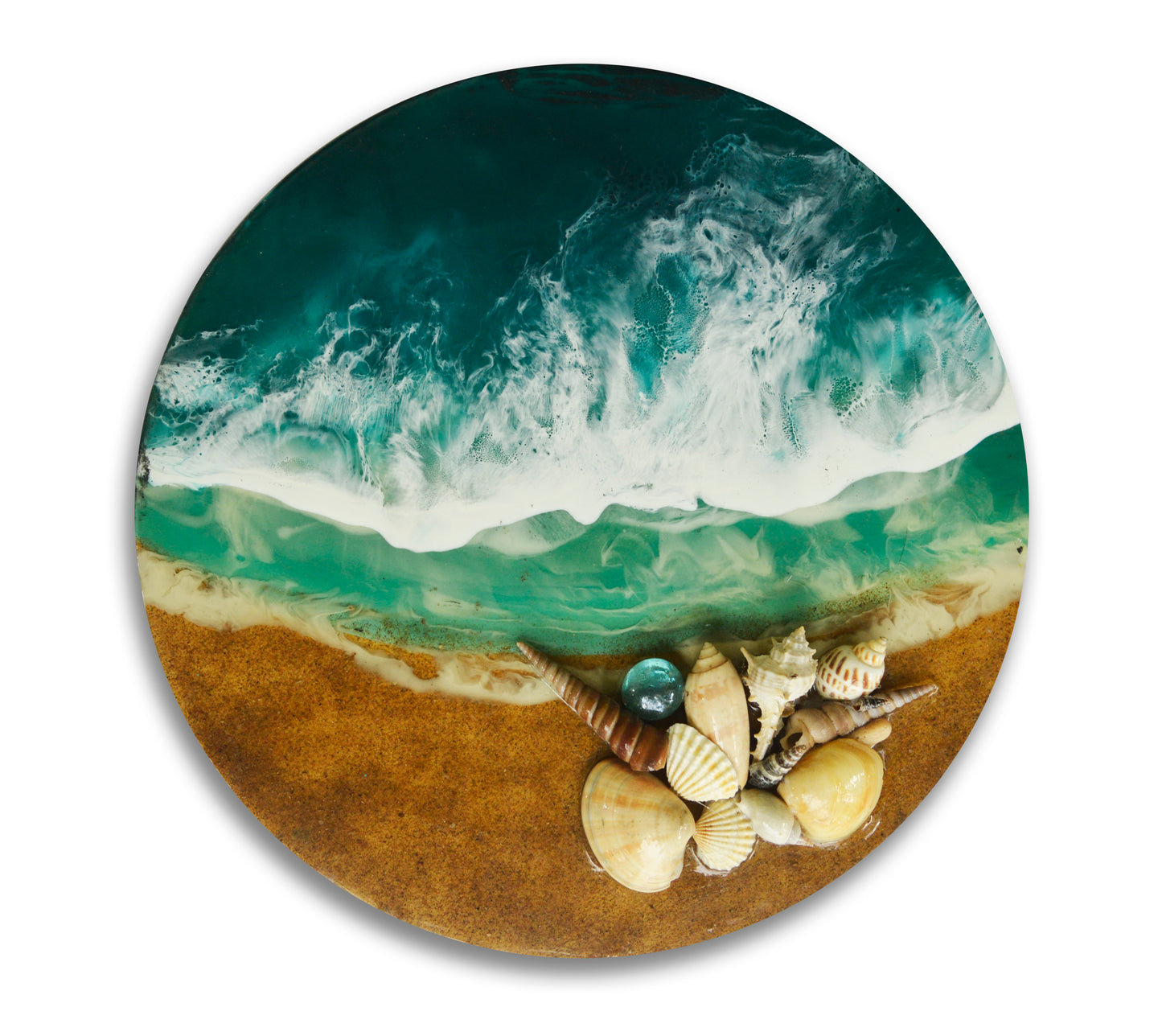 Hikkaduwa Beach - Round Resin Ocean Art Work #4