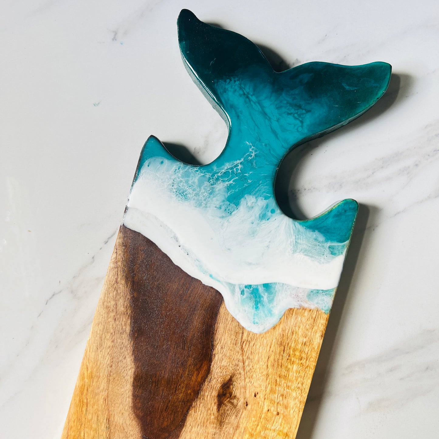 Ocean Resin Whale Tail Cheese Board
