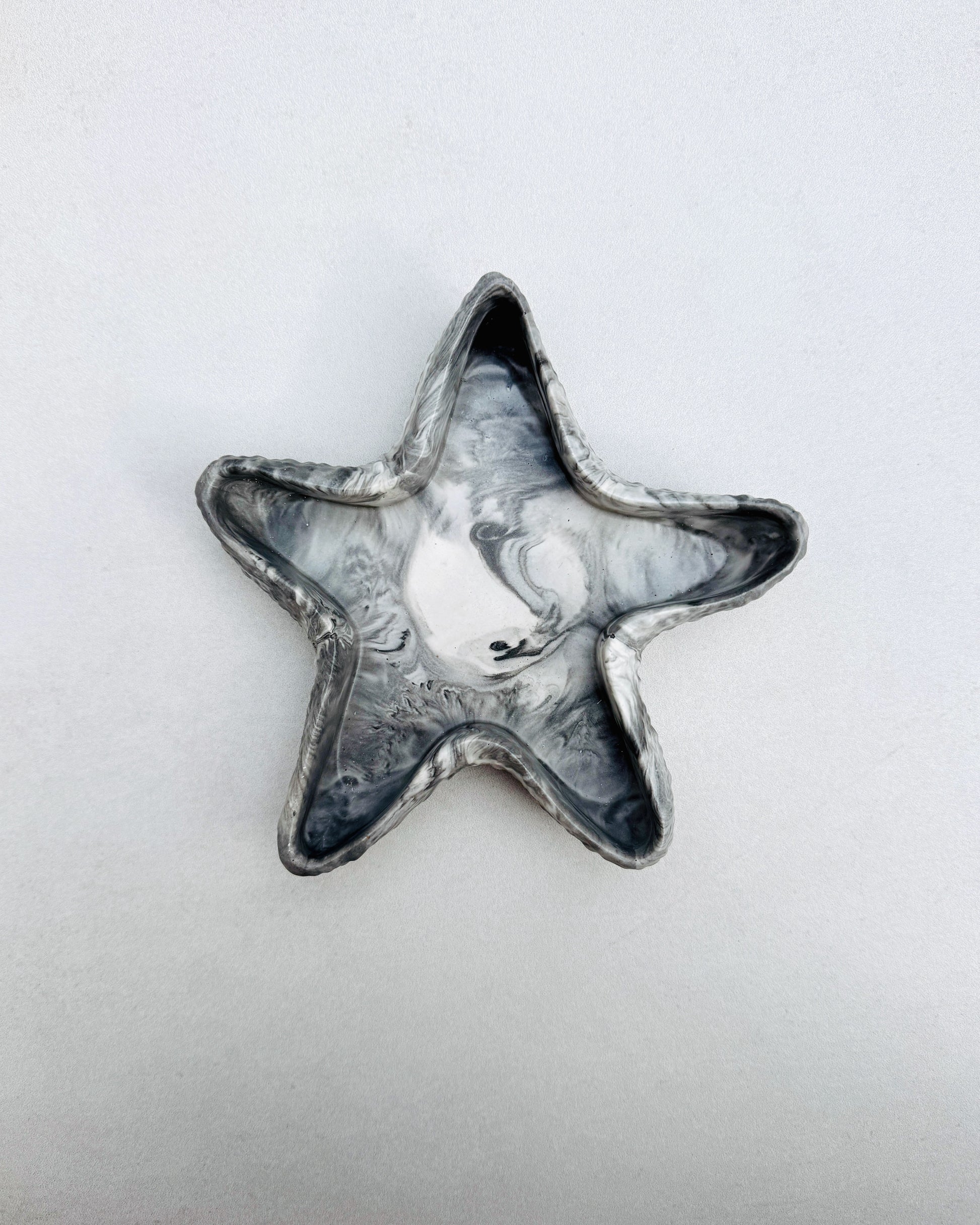 Starfish Trinket Tray Grey Marble Design