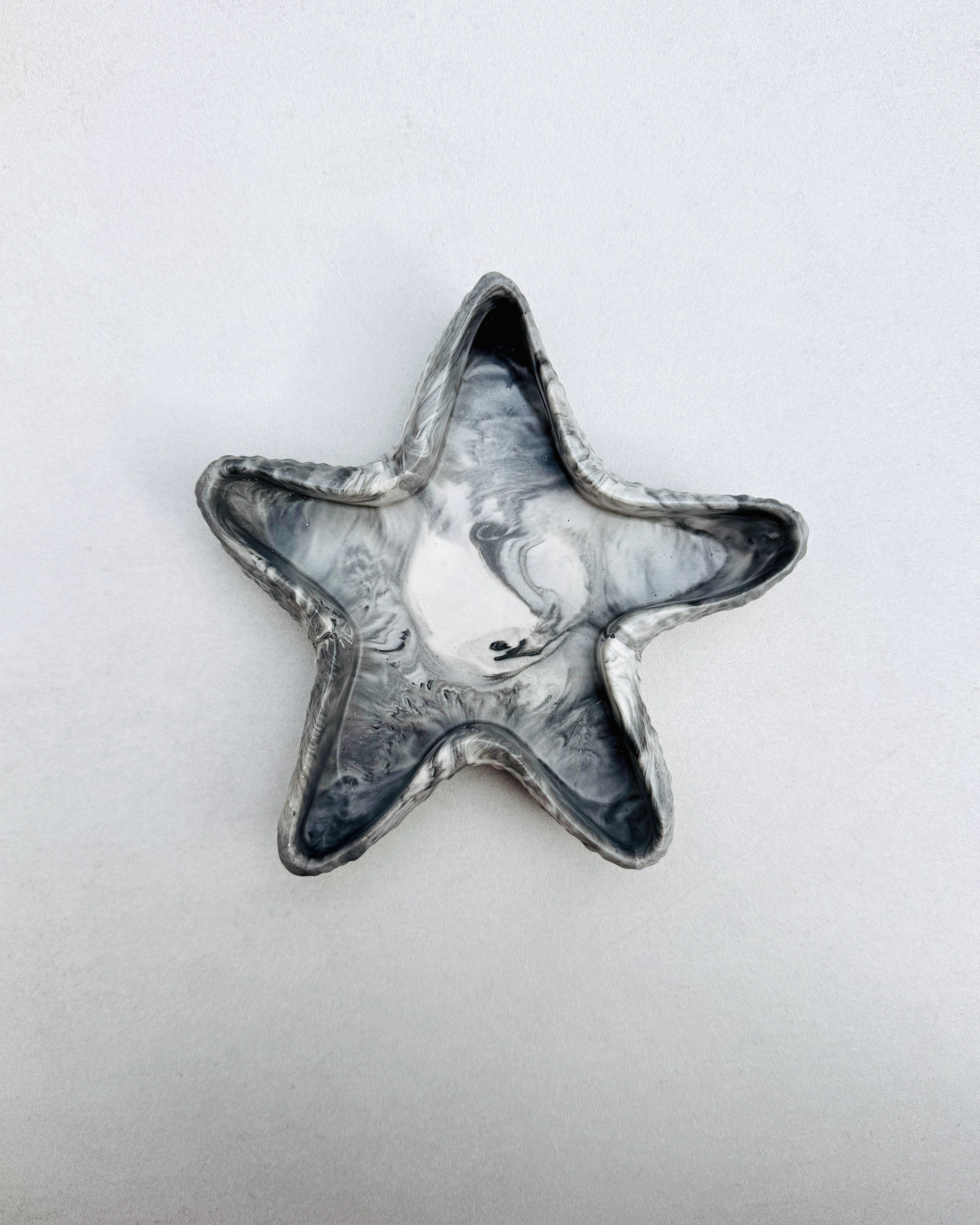 Starfish Trinket Tray Grey Marble Design