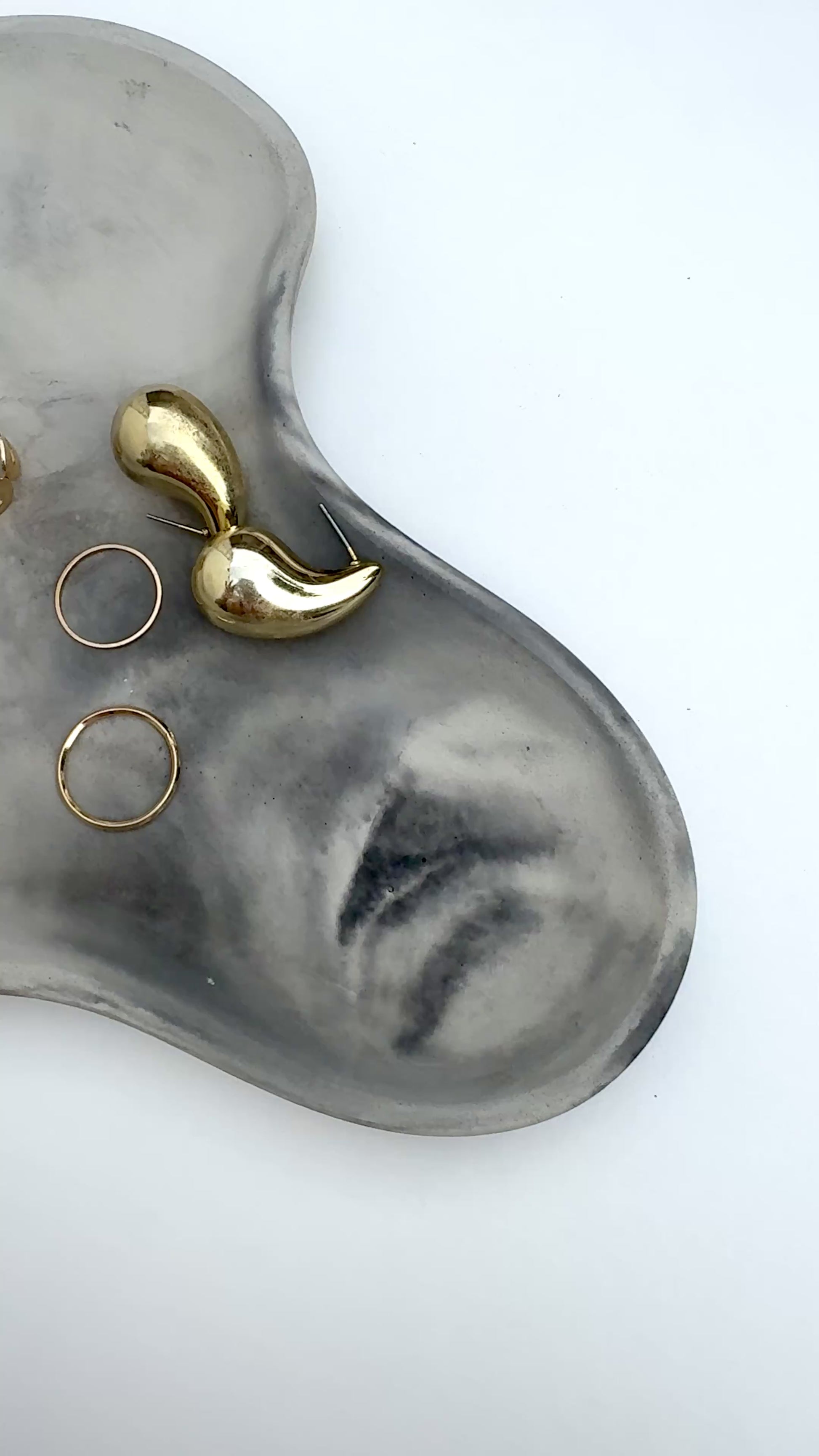 Large Minimal Marble Design Cement Decorative Tray